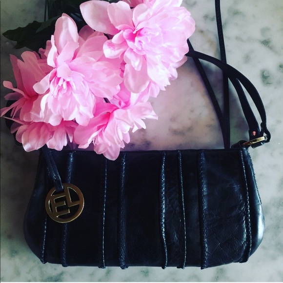 Distressed Genuine Leather Elliot Lucca Blue Bag - Picture 1 of 8